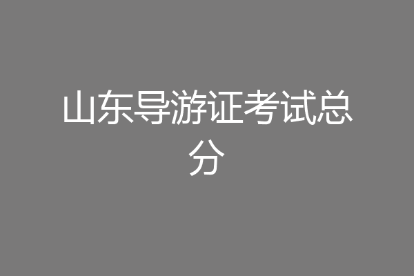山东导游证考试总分