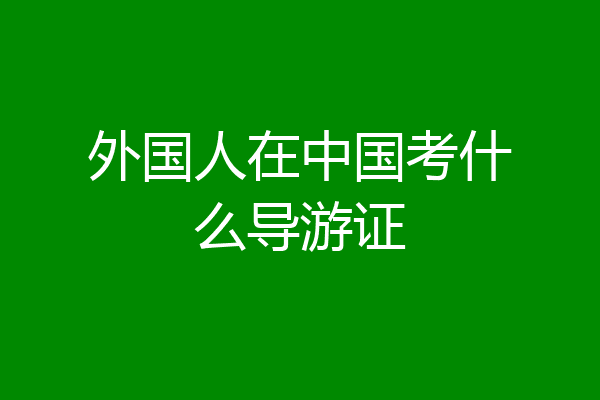 外国人在中国考什么导游证