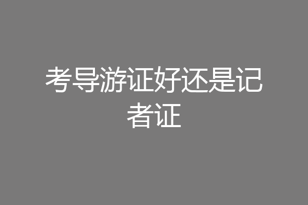 考导游证好还是记者证
