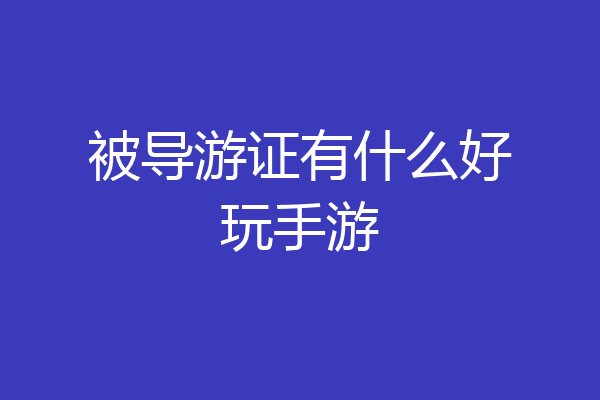 被导游证有什么好玩手游