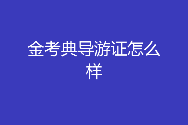 金考典导游证怎么样