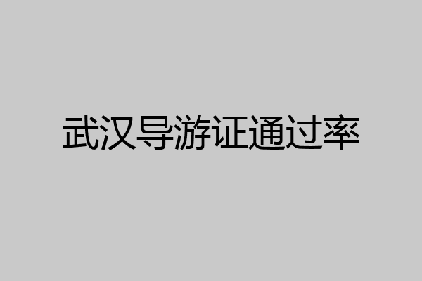 武汉导游证通过率
