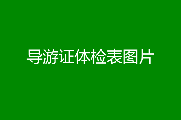 导游证体检表图片