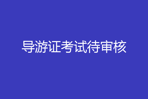 导游证考试待审核