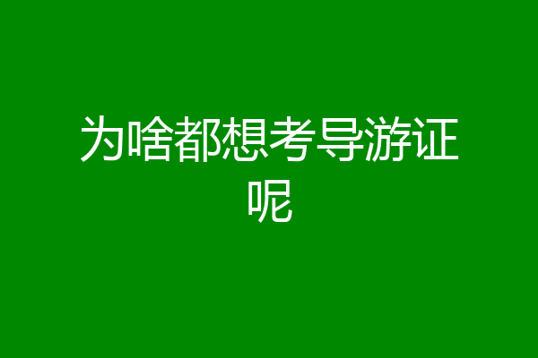 为啥都想考导游证呢