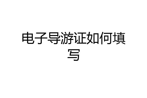 电子导游证如何填写