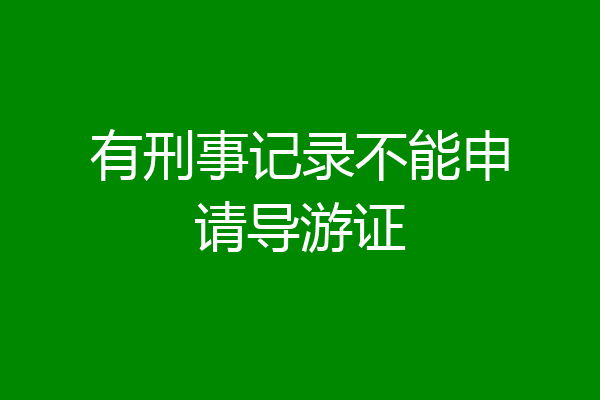 有刑事记录不能申请导游证