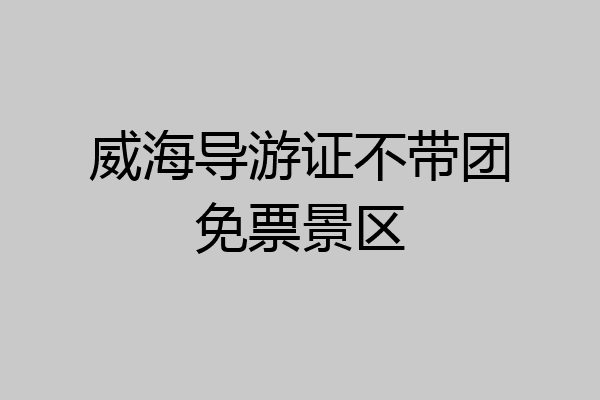 威海导游证不带团免票景区