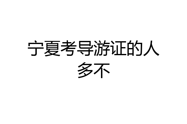 宁夏考导游证的人多不