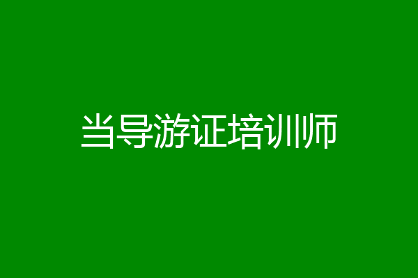 当导游证培训师