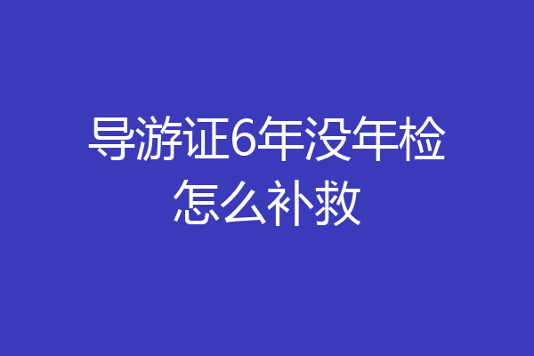 导游证6年没年检怎么补救