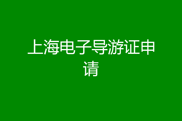 上海电子导游证申请