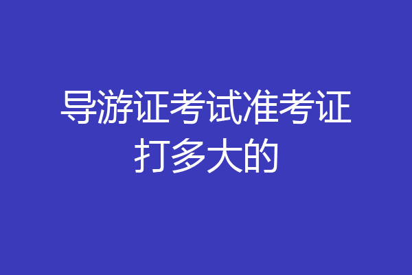 导游证考试准考证打多大的