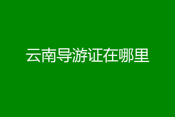 云南导游证在哪里