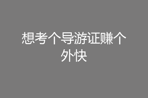 想考个导游证赚个外快