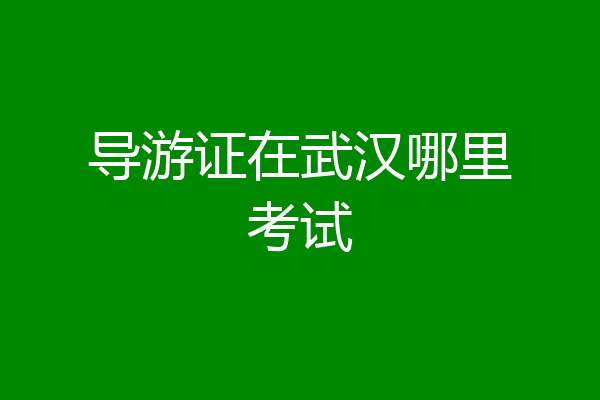 导游证在武汉哪里考试