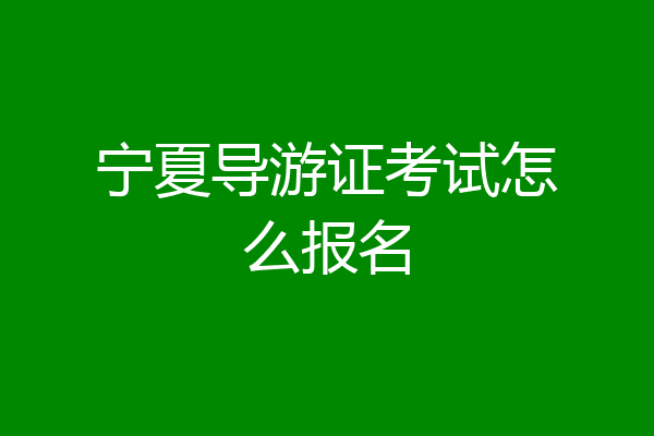 宁夏导游证考试怎么报名