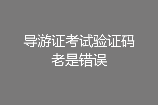 导游证考试验证码老是错误