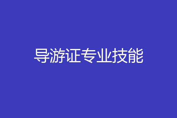 导游证专业技能