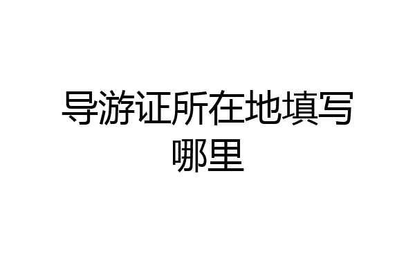 导游证所在地填写哪里
