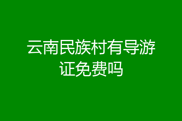 云南民族村有导游证免费吗