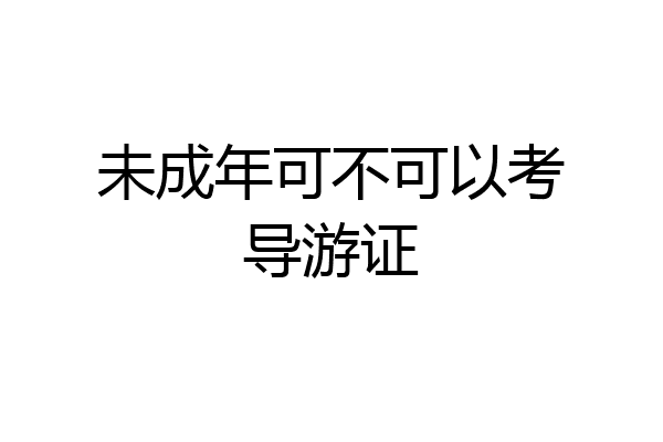 未成年可不可以考导游证