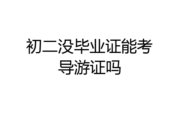 初二没毕业证能考导游证吗