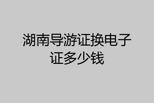 湖南导游证换电子证多少钱
