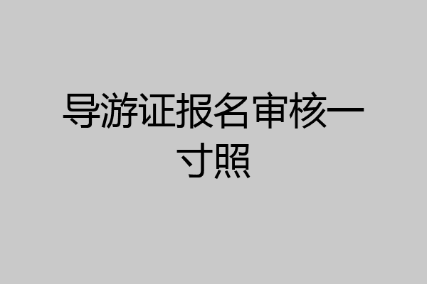 导游证报名审核一寸照