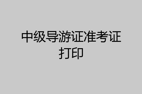 中级导游证准考证打印