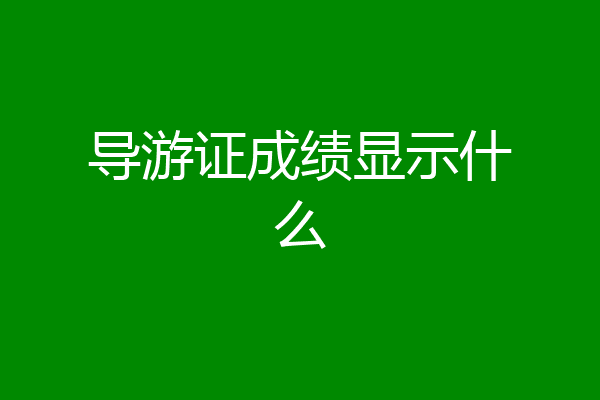 导游证成绩显示什么