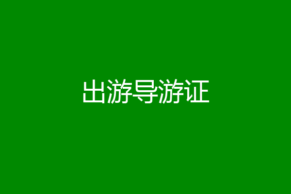 出游导游证