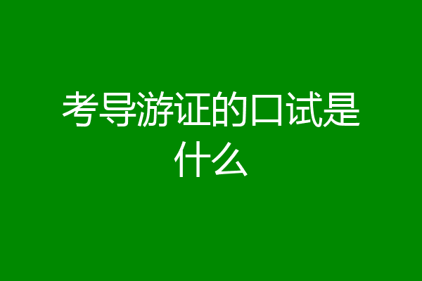 考导游证的口试是什么