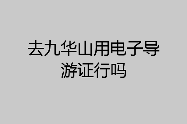去九华山用电子导游证行吗