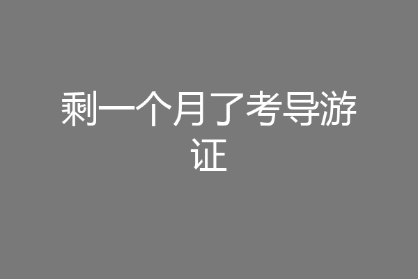 剩一个月了考导游证