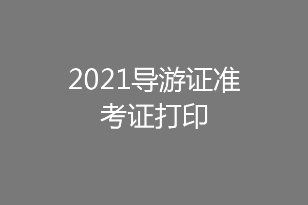 2021导游证准考证打印