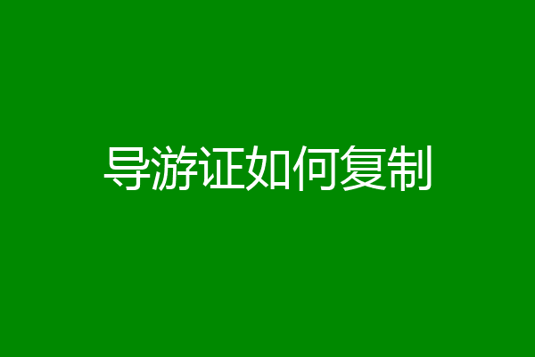 导游证如何复制