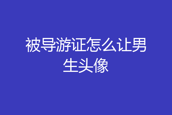 被导游证怎么让男生头像