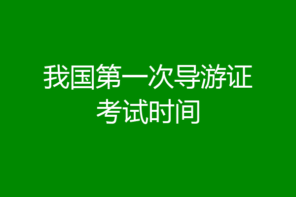 我国第一次导游证考试时间