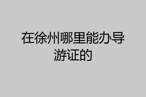 在徐州哪里能办导游证的