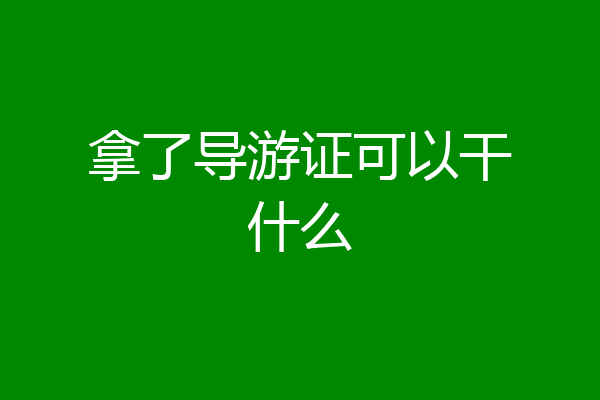 拿了导游证可以干什么
