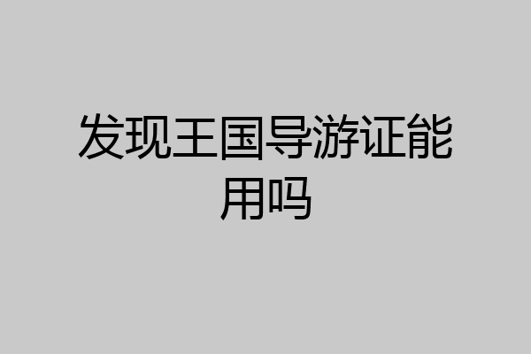 发现王国导游证能用吗