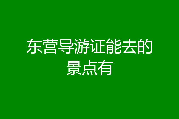 东营导游证能去的景点有
