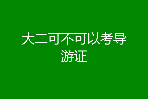 大二可不可以考导游证