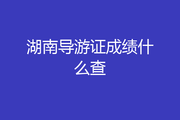 湖南导游证成绩什么查