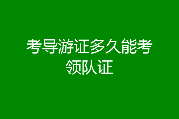 考导游证多久能考领队证