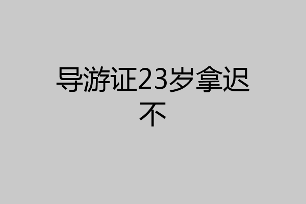 导游证23岁拿迟不
