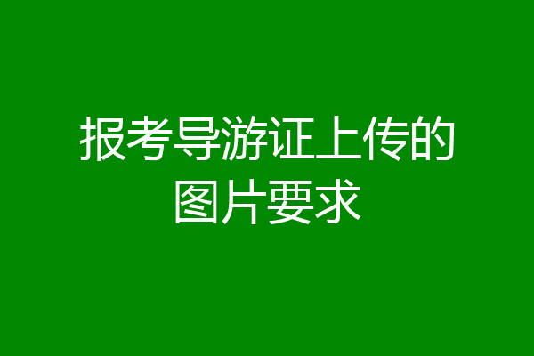 报考导游证上传的图片要求