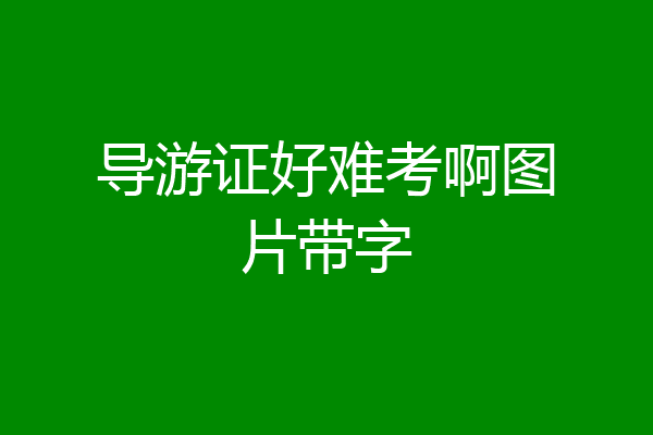 导游证好难考啊图片带字