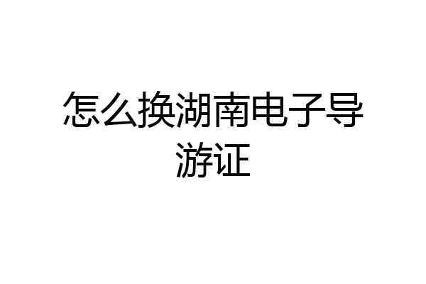 怎么换湖南电子导游证